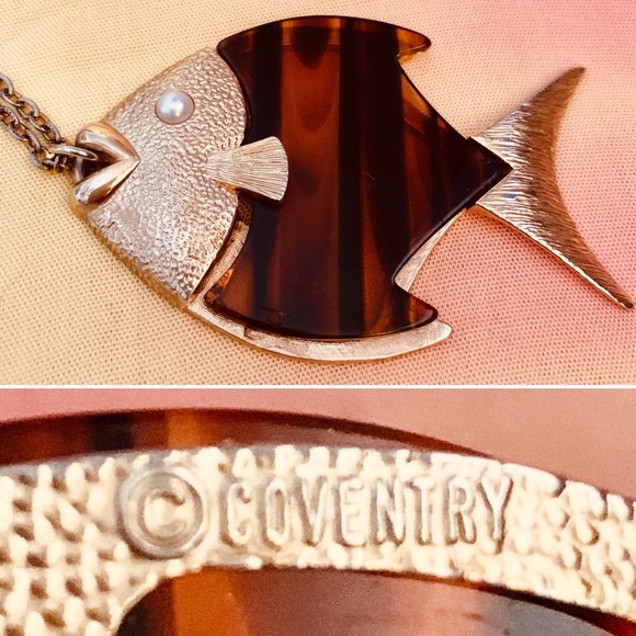 Vintage Sarah Coventry Tiger Fish Pendant - Picture 8 of 8